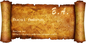 Bucsi Ambrus névjegykártya